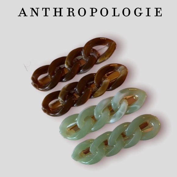 Anthropologie Accessories - Anthropologie Pippa Chain Link Hair Clip Set